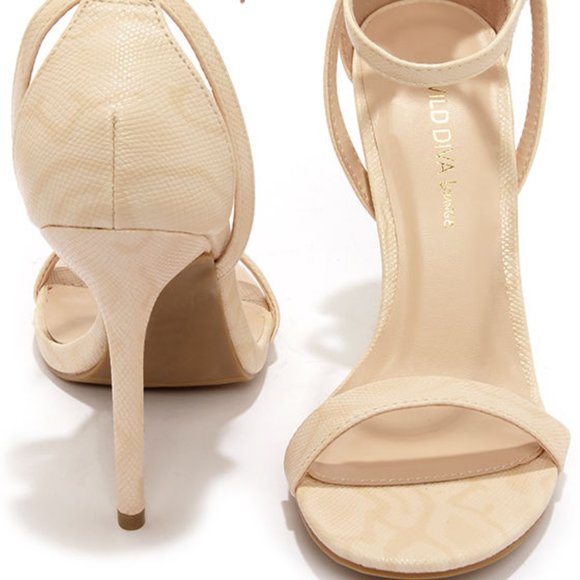 Natural Snakeskin Ankle Strap Heels size 5 - Picture 1 of 8